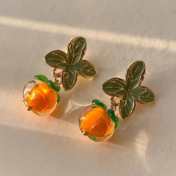 Anthropologie Jewelry - Persimmon Glass Earrings